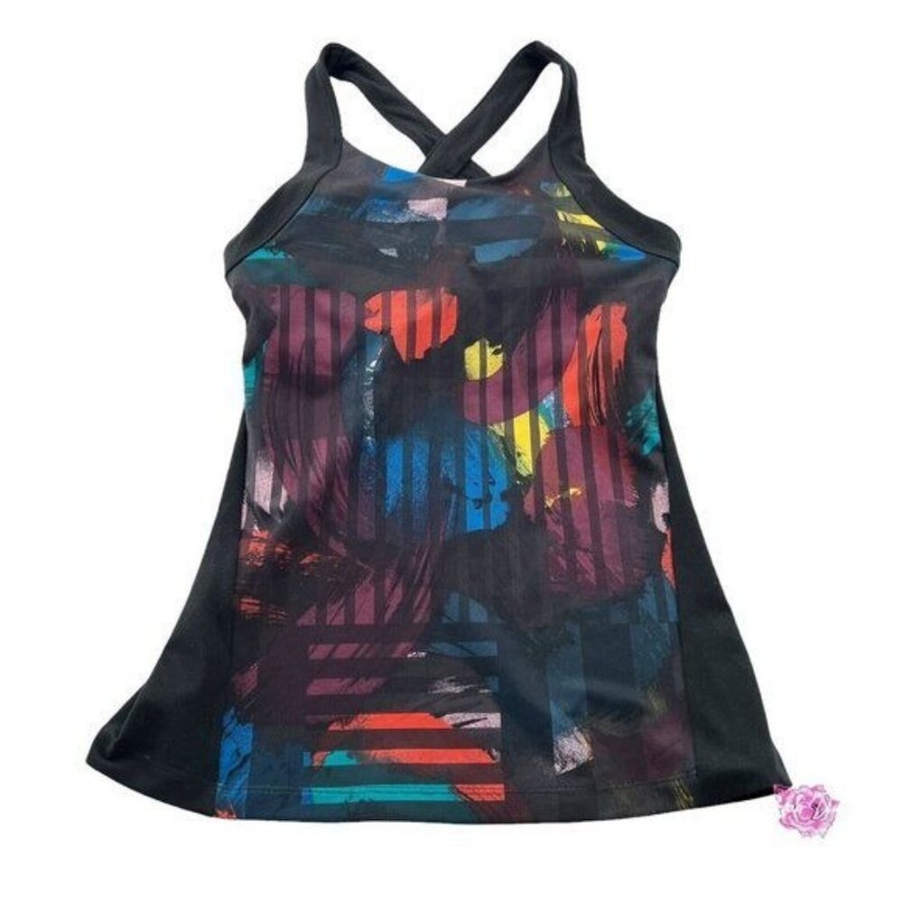 Lucy Women's‎ Workout Tank Top size XS Colorful built in bra